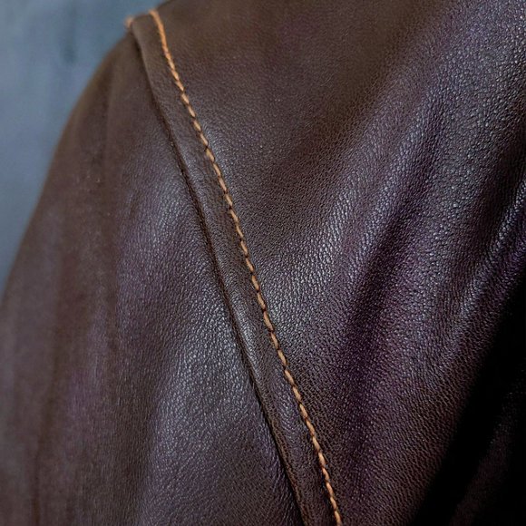 Marc New York Brown Leather Jacket with Quilted Lining - Picture 10 of 15